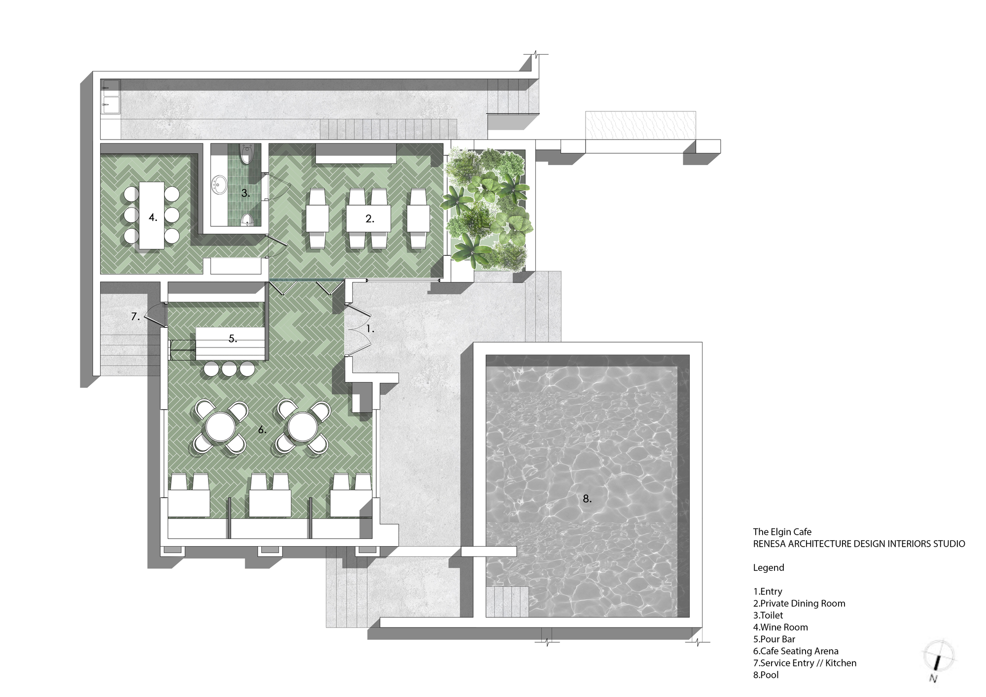 Gallery of The Fluted Emerald Elgin Cafe / RENESA Architecture Design