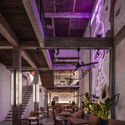 Burger Bros Da Nang / studio anettai - Interior Photography, Restaurant & Bar Interiors, Beam, Table, Chair, Lighting