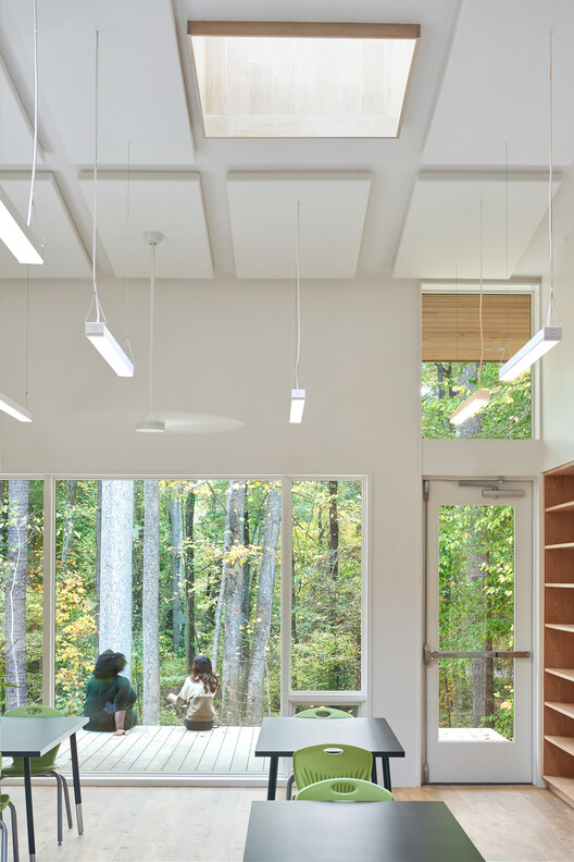 MoLaS Woodland Classroom / in situ studio - Interior Photography, Table, Windows, Chair