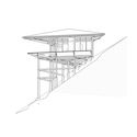 Projeto Casa Barco R05   3D View   !Vista 1 - Ng&ocirc;i nh&agrave; thiết kế kiểu "Kim tự th&aacute;p" giữa khu vực xanh mướt l&agrave;m nơi nghỉ dưỡng l&yacute; tưởng