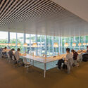 大宫区役所：大宫图书馆 / Coelacanth K&H Architects + 大成建设 + 久米设计 - 室内图, 图书馆, 桌子, 椅子, 灯