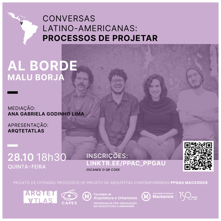3º encontro | Conversas Latino-americanas: processos de projetar com a arq. Malu Borja, Cartaz desenvolvido pela organização do evento. Imagem cedida pela Arq.ª Malu Borja e Al Borde.