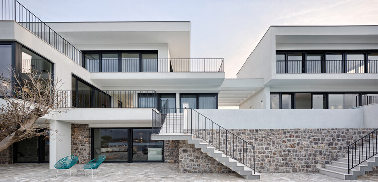 Tourist Villas ''The TWO'' / STUDIO SYNTHESIS architecture & design - Exterior Photography, Windows, Stairs, Facade, Handrail