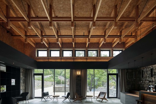 In S&N Resort / penda  - Interior Photography, Windows, Door, Chair, Beam