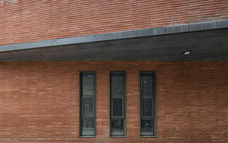 Three Boxes Neighborhood Facility / raumst - Exterior Photography, Windows, Brick, Facade