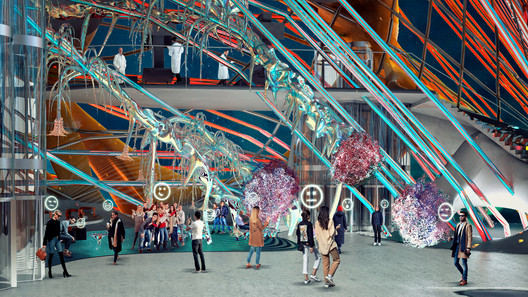 El poder de la Data - Render interior conceptual. . Image Cortesia de Online Lab of Architecture (OLA)