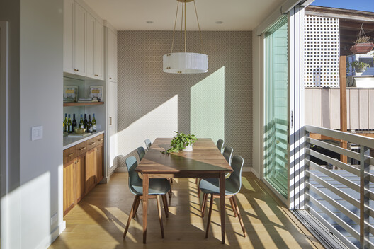  Fourth Wall House / SAW // Spiegel Aihara Workshop - Interior Photography, Dining room, Table, Wood, Countertop