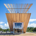 Tottori Takahama Café / Kengo Kuma & Associates - Exterior Photography, Installations & Structures, Facade, Bench