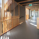 Ängsdals School / STADSTUDIO AB - Interior Photography, Schools , Handrail, Beam, Facade