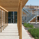 Ängsdals School / STADSTUDIO AB - Exterior Photography, Schools , Beam, Facade, Handrail