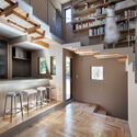 Una casa en el árbol para gatos / Tan Yamanouchi & AWGL - Fotografía interior, Casas, Cocina, Fijación Vigas, Mesas