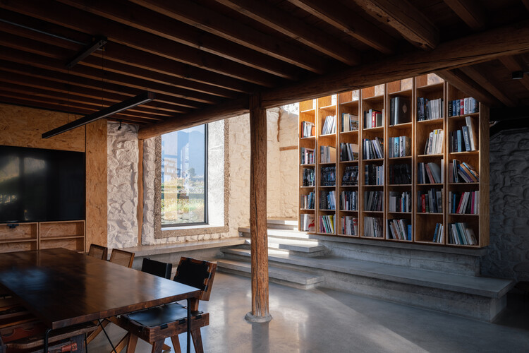 Ruins Cave Garden / ArCONNECT Architects - Interior Photography, Table, Shelving, Beam, Windows