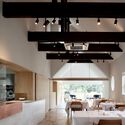 Ushimaru Restaurant / Axel Vansteenkiste Architecture + side by side architects - Interior Photography, Kitchen, Table, Lighting, Chair, Windows, Beam