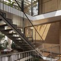 Debris Block House / CollectiveProject - Interior Photography, Houses, Stairs, Facade, Handrail, Beam
