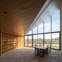 The Library in Ice-Chrysanthemum Field / ATELIER XI - Interior Photography, Community , Facade, Beam, Door, Chair, Table