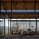 The Campsite Hotel In The Bamboo Forest / Verse Design - Interior Photography, Visitor Center, Facade, Beam, Door, Chair, Bench