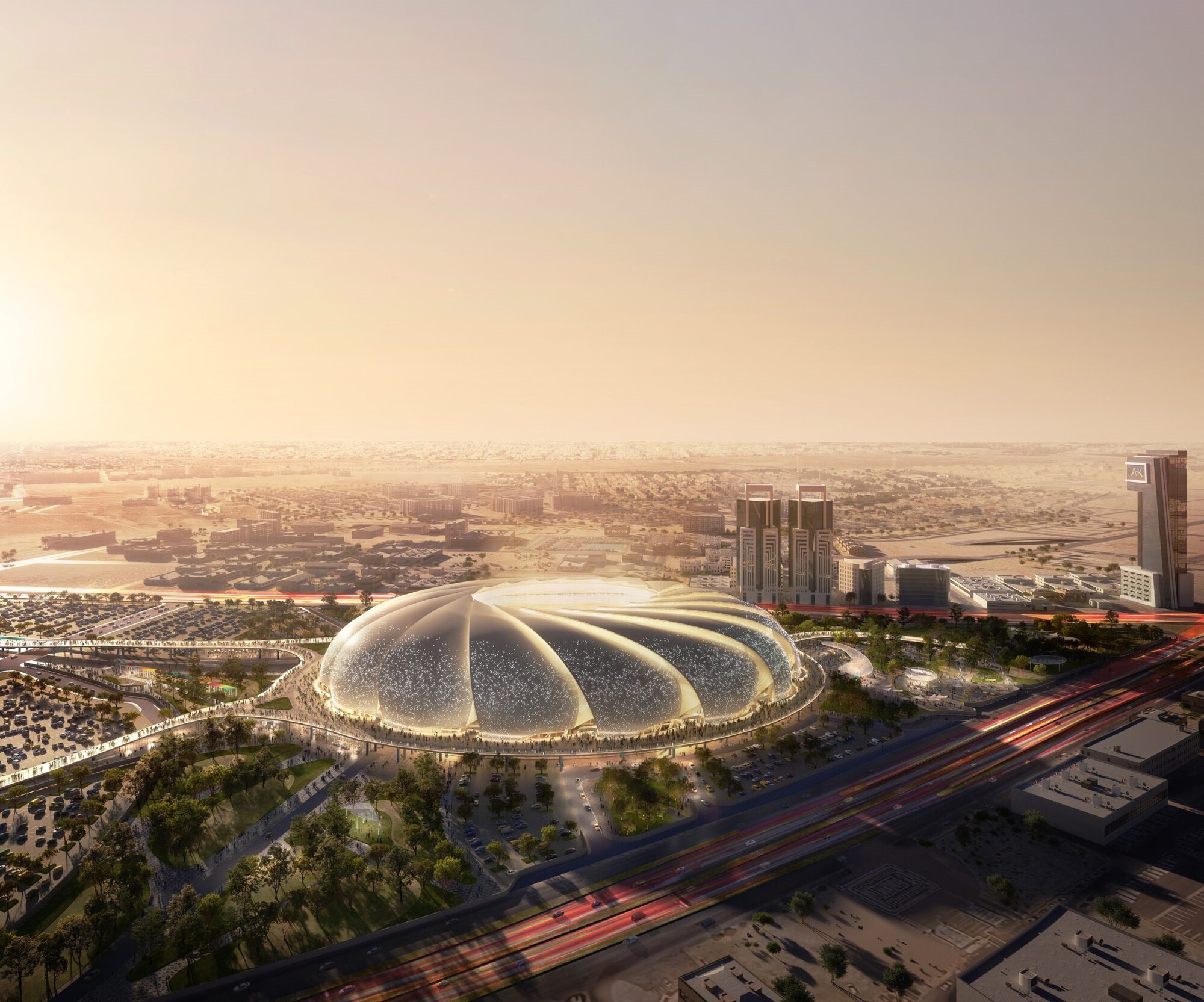 Projeto arquitetônico estádio Copa 2034 Arábia Saudita