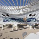 Four Seasons Outdoor Space by the Bay / Brooks + Scarpa: fotografía exterior, mesas, sillas, ventanas