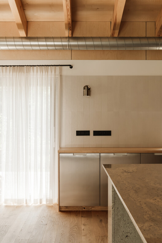 House near Konin / Studio GAB - Interior Photography, Kitchen, Countertop, Beam