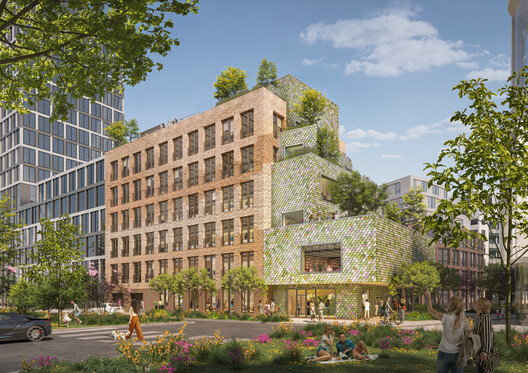 MVRDV Unveils Design for a Colorful Office Building Clad in Pretty Plastic Shingles in  Germany - Image 2 of 7