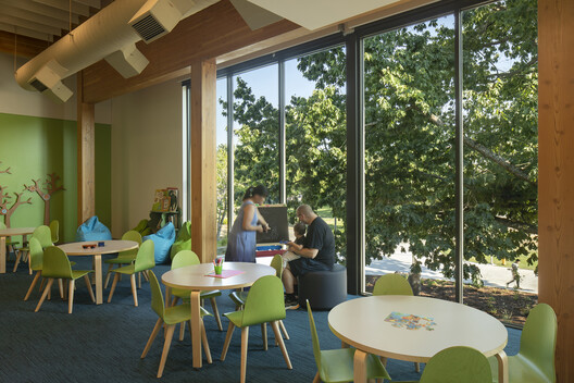 Redmond Senior and Community Center / Johnston Architects + Opsis Architecture - Interior Photography, Dining room, Table, Chair, Door, Windows
