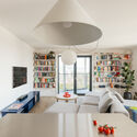 Guthaus Apartment / Grau Architects - Interior Photography, Living Room, Sofa, Table, Shelving, Windows