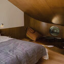The Treehouse, Mask in the Forest / Moguang Studio - Interior Photography, Bedroom, Wood, Lighting, Bed
