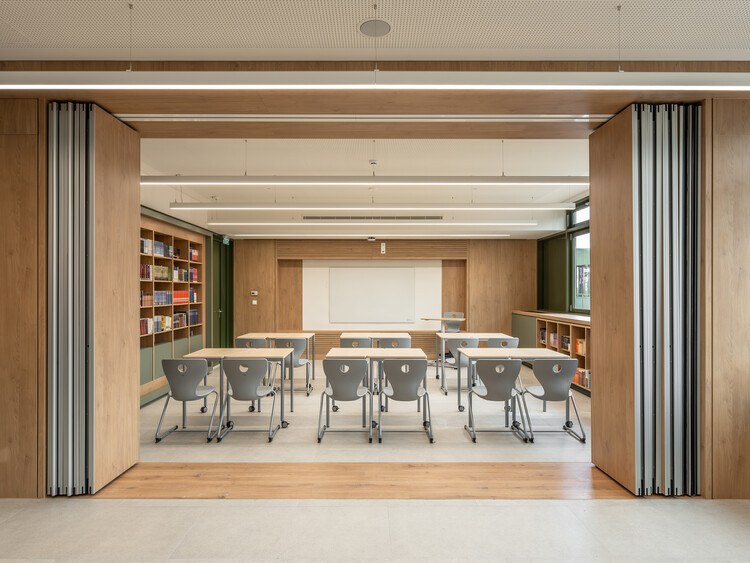 Pinewood International School-Anatolia College / A.N. Tombazis & Associates Architects + Micromega Architecture & Strategies - Interior Photography, Dining room, Wood, Chair