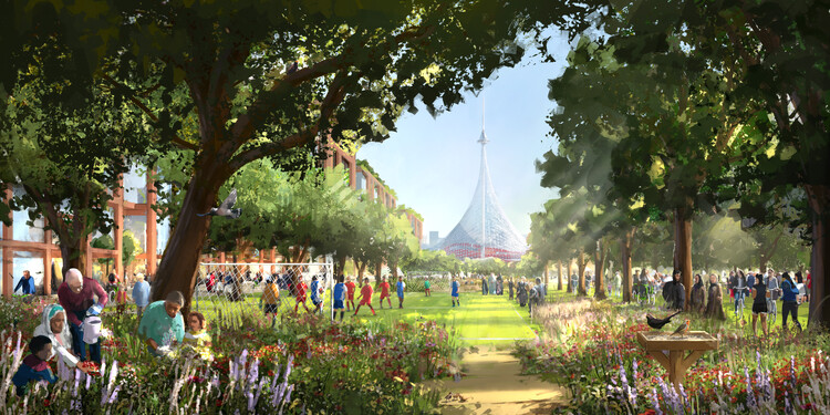 Foster + Partners Unveils Design of New Manchester United Stadium in the Reimagined Old Trafford Neighborhood - Image 2 of 19