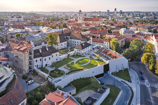 Boksto Skveras Mixed-Use Center / Studio Seilern Architects - Exterior Photography, Aerial View Photography, Garden, Courtyard