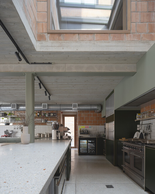 Peper Multifunctional Building / Architecten De Bruyn - Interior Photography, Kitchen, Wood, Countertop, Beam