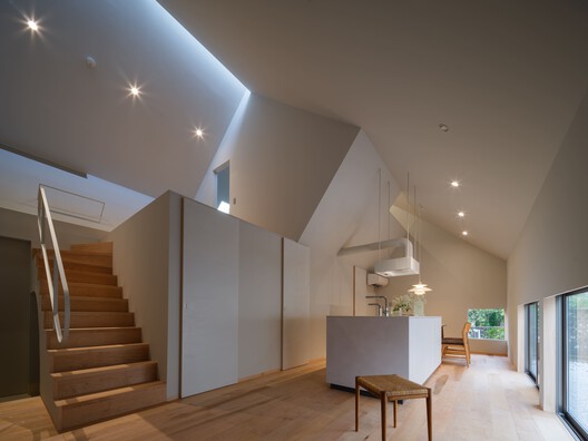 IEIE House / MASA Architects - Interior Photography, Stairs, Wood, Lighting, Chair