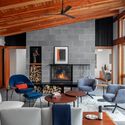 Red Cedar Lake House / Lundin Architects - Interior Photography, Living Room, Sofa, Wood, Chair, Table, Lighting, Brick
