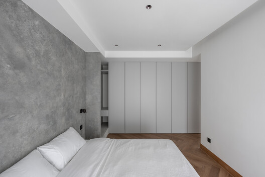 Mooin Apartment / KC Design Studio - Interior Photography, Bedroom, Bed, Door