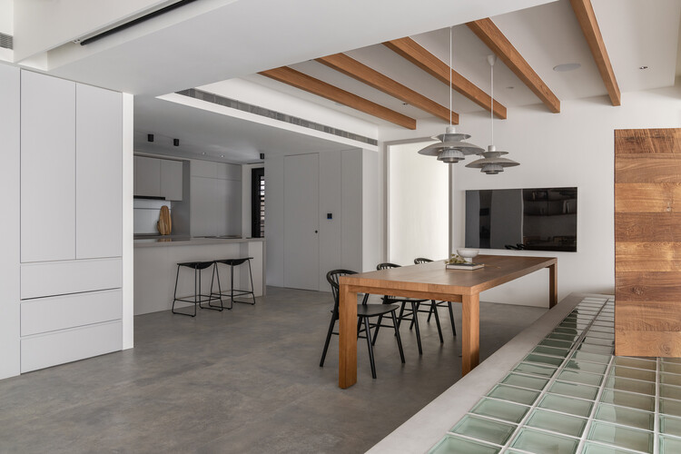 Mooin Apartment / KC Design Studio - Interior Photography, Wood, Table, Lighting, Chair, Kitchen