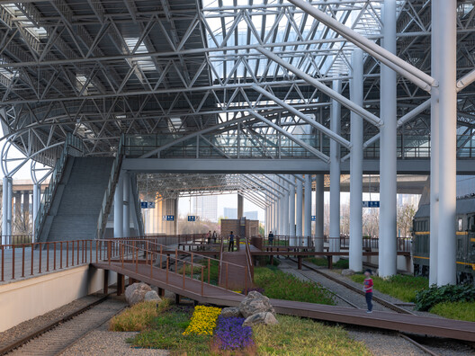 China Yellow Sea Wetlands Museum Railway Park  / DuShe Architectural Design - Exterior Photography, Beam, Steel