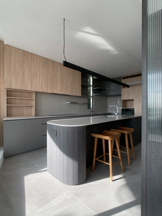 dP Apartment House / Tristan & Ju - Interior Photography, Kitchen, Wood, Countertop, Glass