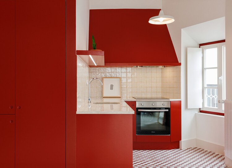 Residências Universitárias | Núcleo A e Núcleo B  / Madalena Pereira Arquitectura - Fotografia de Interiores, Cozinha, Madeira, Bancada, Pia