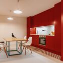University Residences | Núcleo A e Núcleo B  / Madalena Pereira Arquitectura - Interior Photography, Kitchen, Wood, Lighting, Countertop, Chair