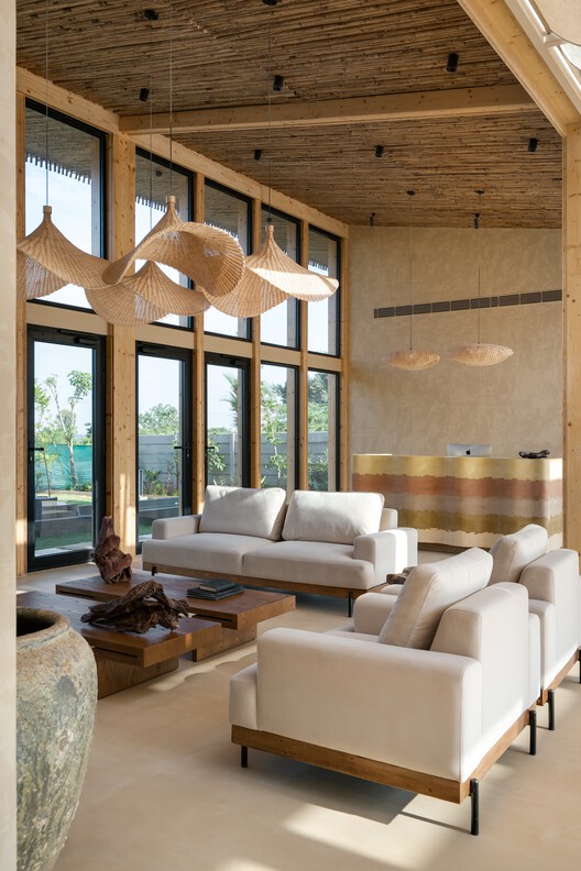 Office Elements of Nature / Source Architecture - Interior Photography, Living Room, Wood, Lighting, Chair