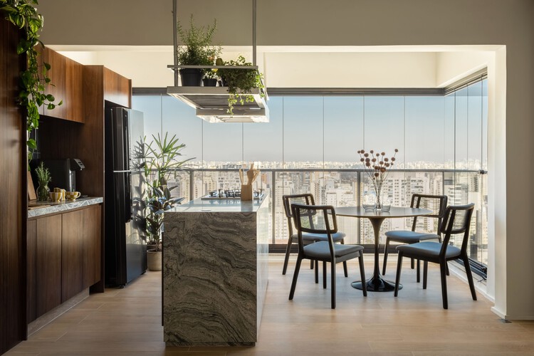 Lar André / StudioVA Arquitetos - Fotografia de Interiores, Mesa, Cadeira, Vidro, Bancada