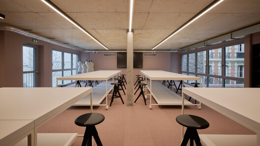 Istituto Marangoni Design School / Clément Blanchet Architecture - Interior Photography, Dining room, Table, Chair, Lighting