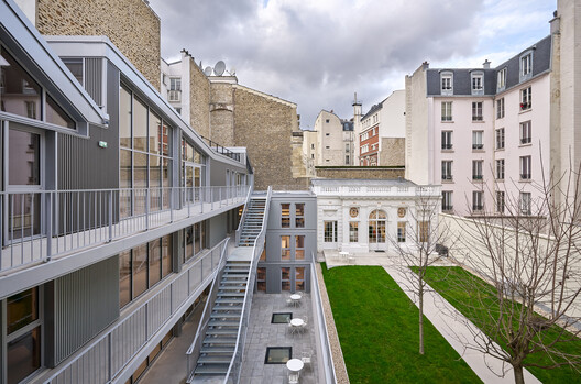 Istituto Marangoni Design School / Clément Blanchet Architecture - Exterior Photography, Facade, Concrete, Courtyard