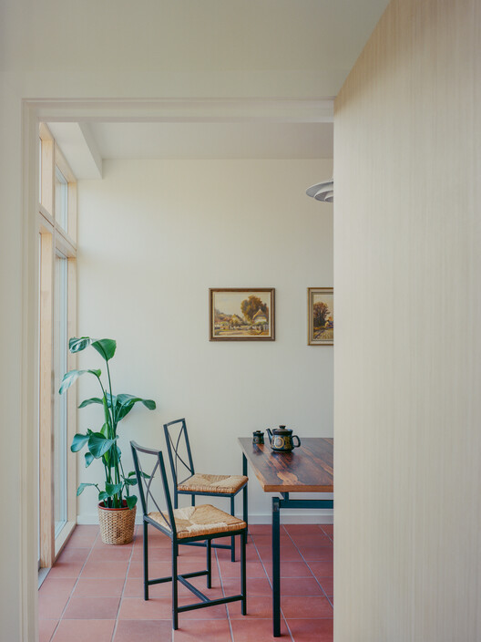 Woodbury House / Of Architecture - Interior Photography, Wood, Table, Lighting, Chair, Glass