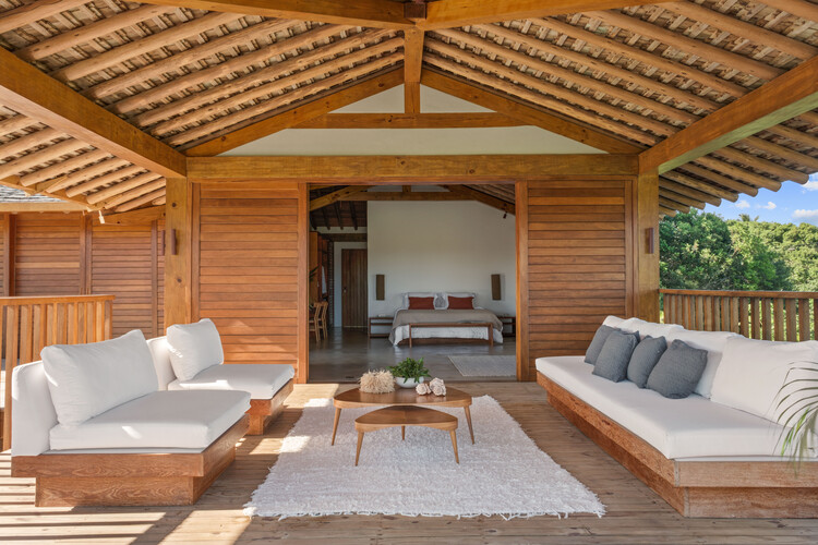 Casa SA / 73.Onze Arquitetura - Fotografia de Interiores, Sala de Estar, Madeira, Viga, Cadeira, Terraço