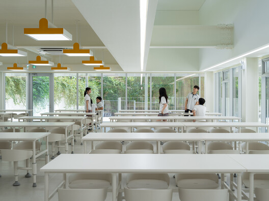 Mirae High School of Science & Technology Cafeteria Extension  / Bare Ground Architects - Interior Photography, Glass, Chair
