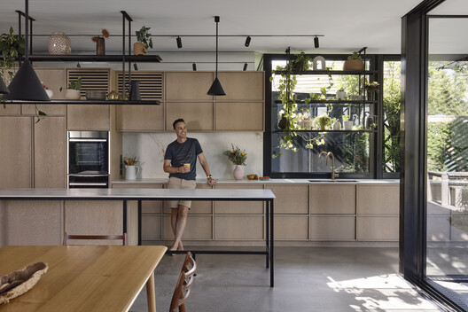 Clarke House / Austin Maynard Architects - Interior Photography, Kitchen, Countertop, Lighting, Chair, Glass