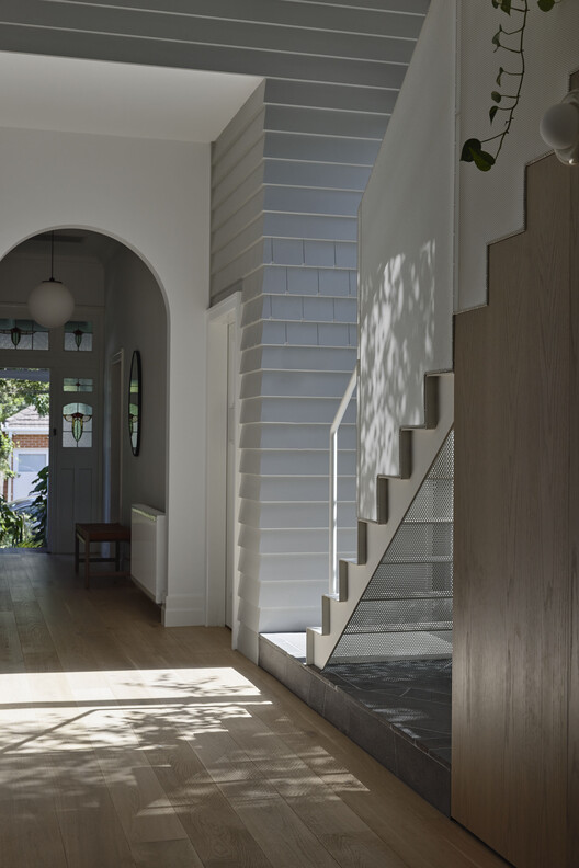 Clarke House / Austin Maynard Architects - Interior Photography, Stairs, Wood, Lighting, Handrail, Door