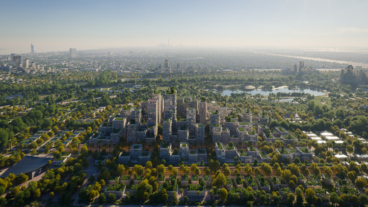BIG Presents Masterplan to Turn the Jebel Ali Racecourse in Dubai into a Green Walkable District - Image 4 of 9