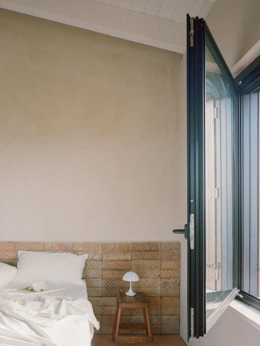 Ricupaglia Farmhouse / Presicci + Pantanella D'Ettorre Architetti - Interior Photography, Bedroom, Wood, Lighting, Door, Bed